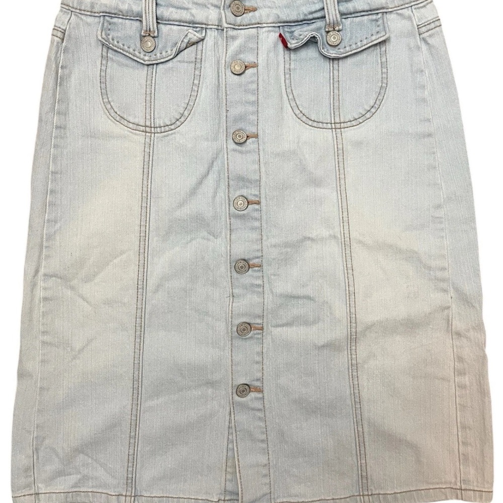 Levi's White A-Line Knee-Length Skirt